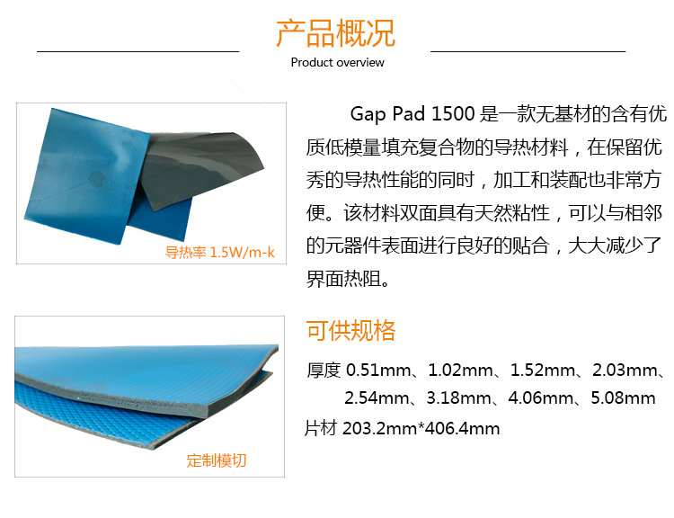 貝格斯導熱填充材料 Gap Pad 1500